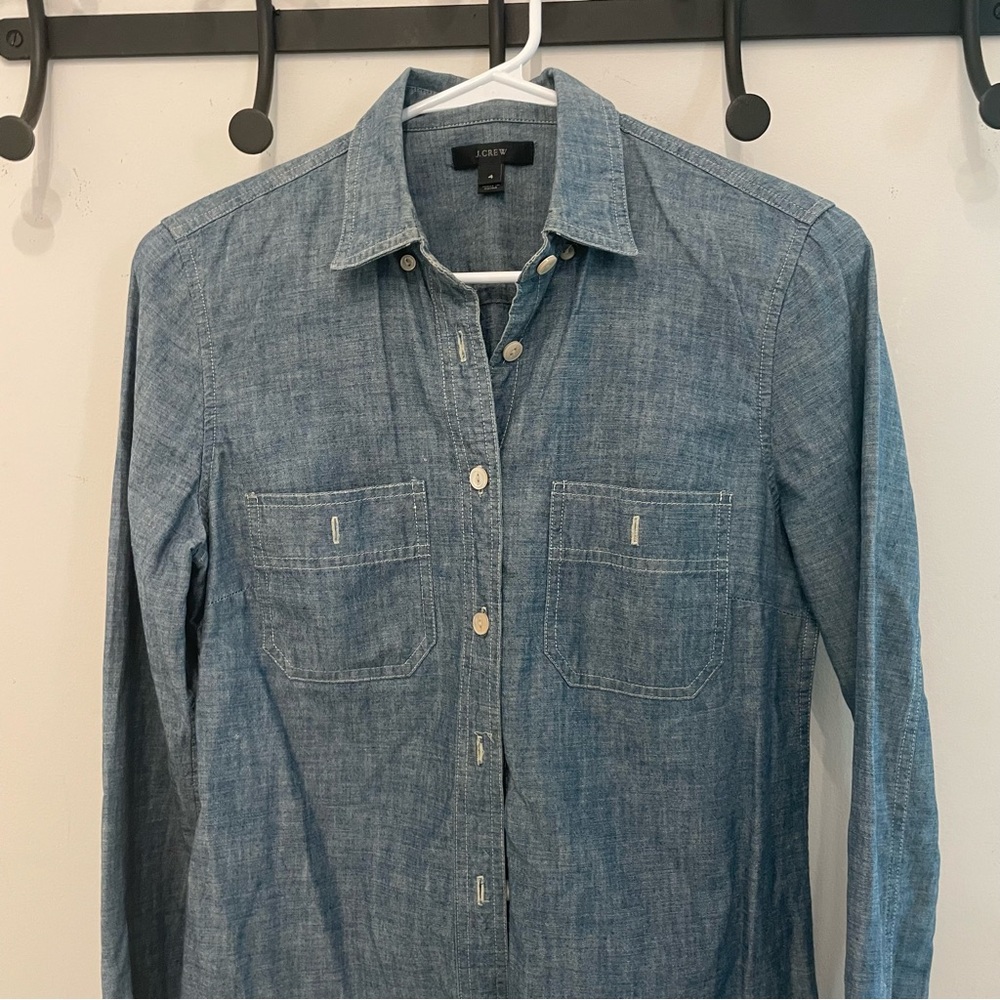 J.Crew Light Blue Chambray Shirt, 4